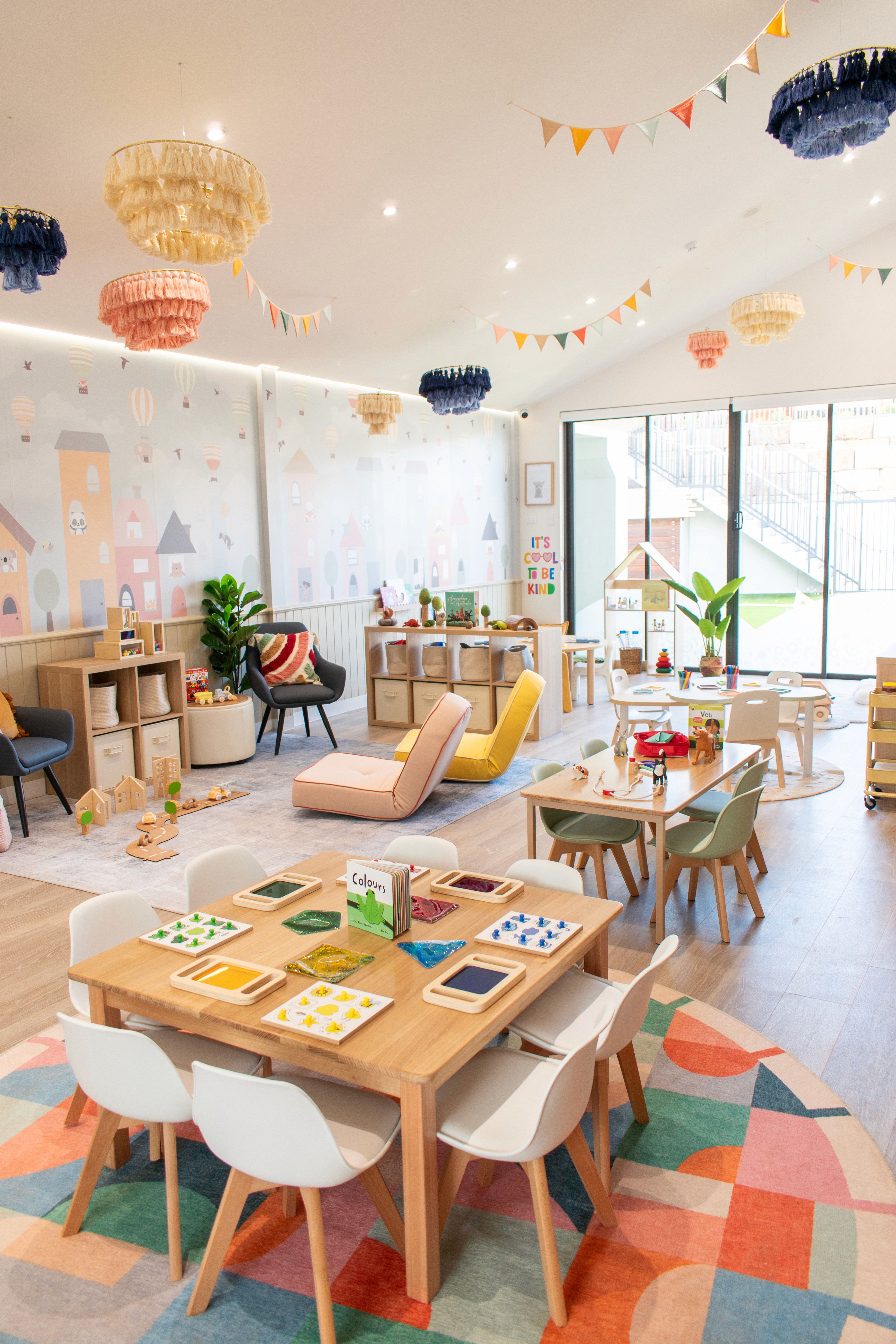 modern dark blue interior with men