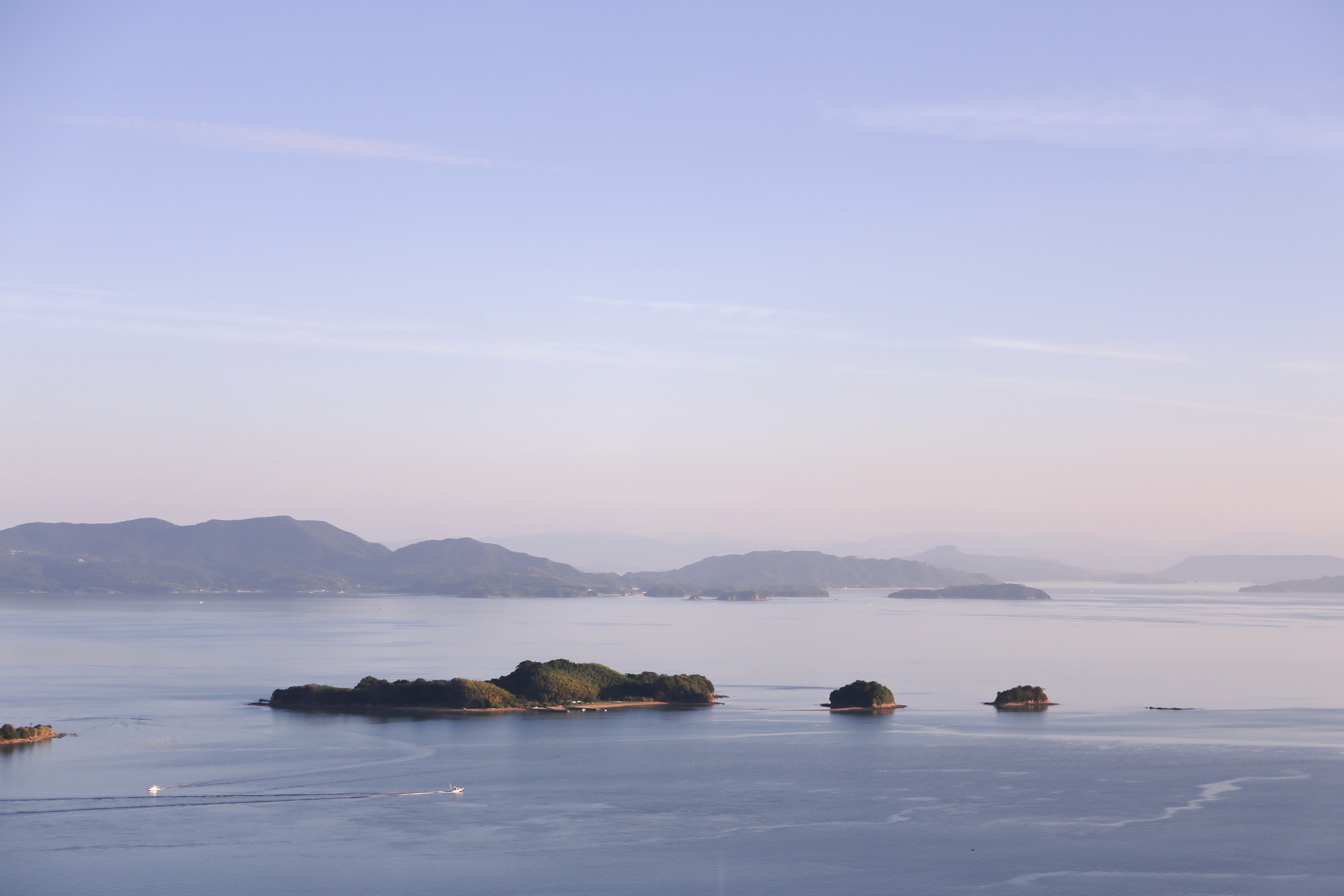 soft, hazy sunset over the Seto sea