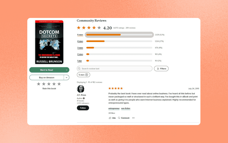 Goodreads community review