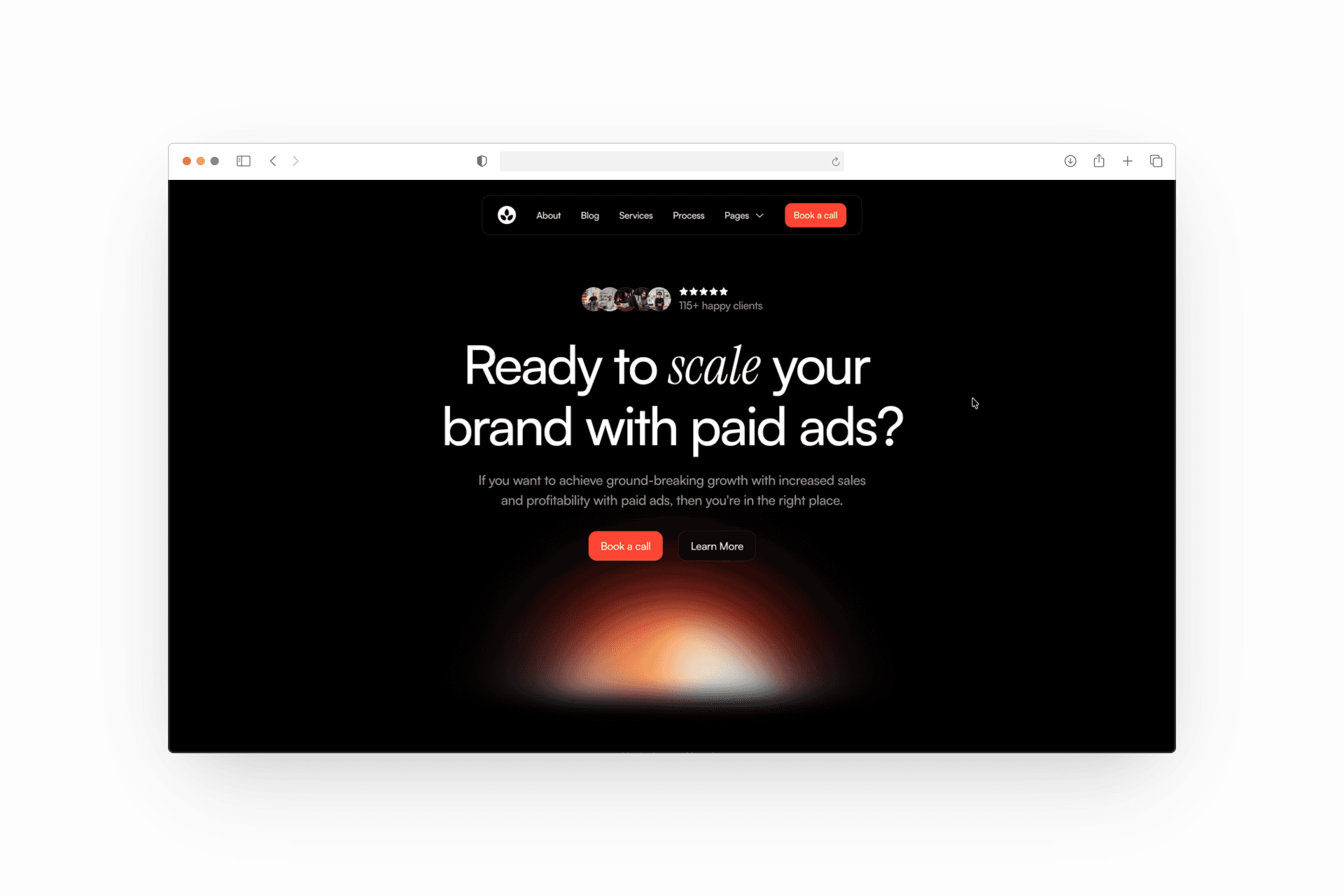 Conversion Framer template homepage hero section mockup