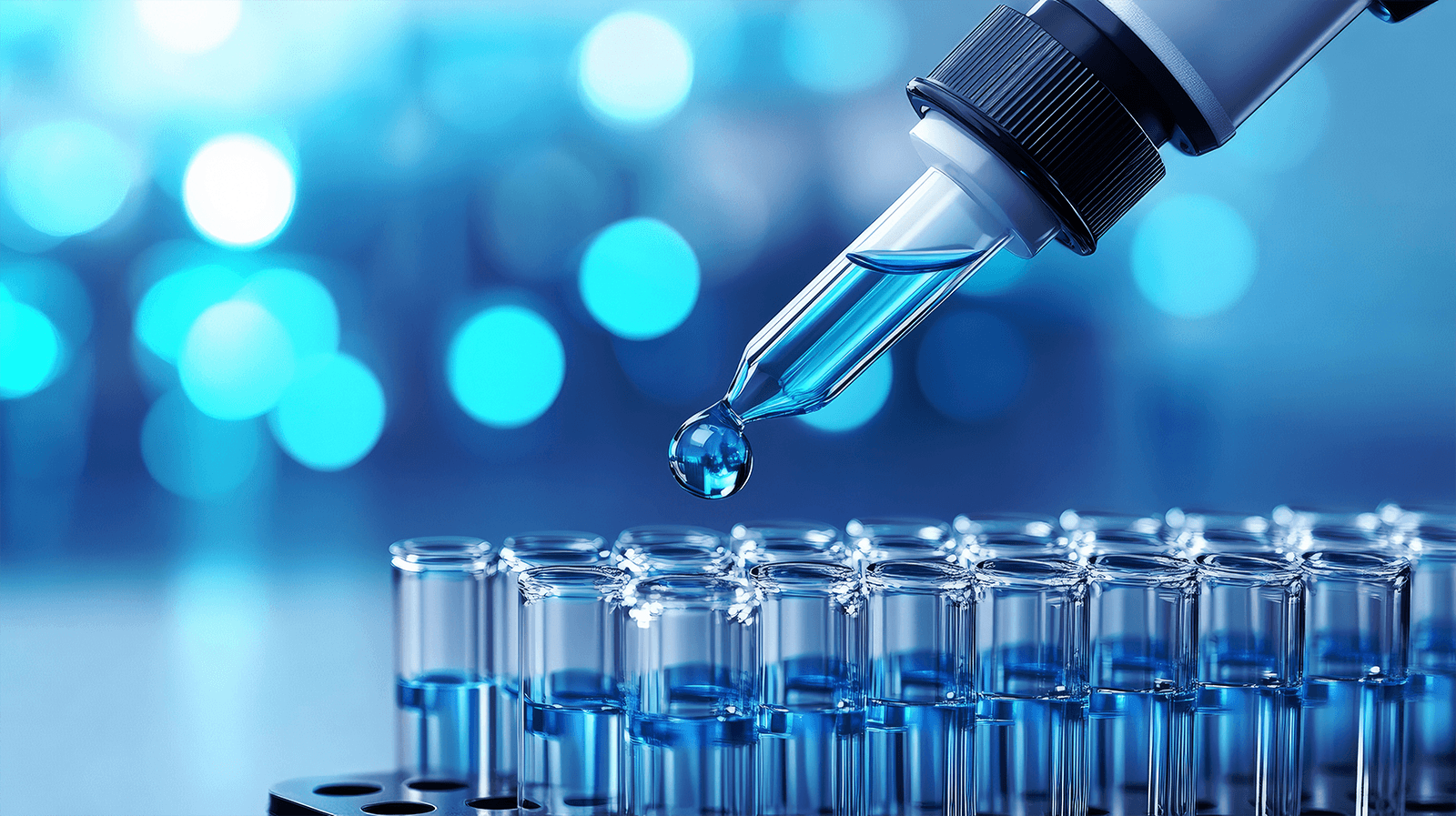Laboratory vials in rack for sample tracking with 2D barcodes