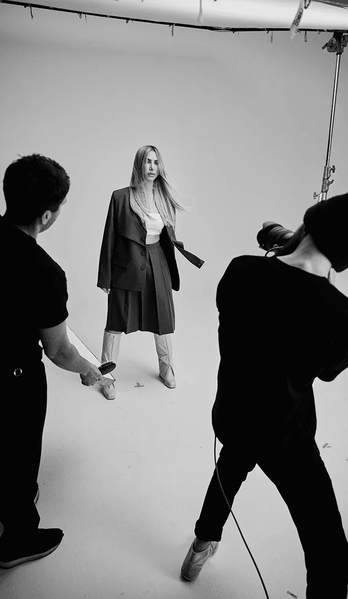 Photo being taken on set