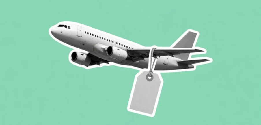 Model airplane with a price tag for SAF certificate prices