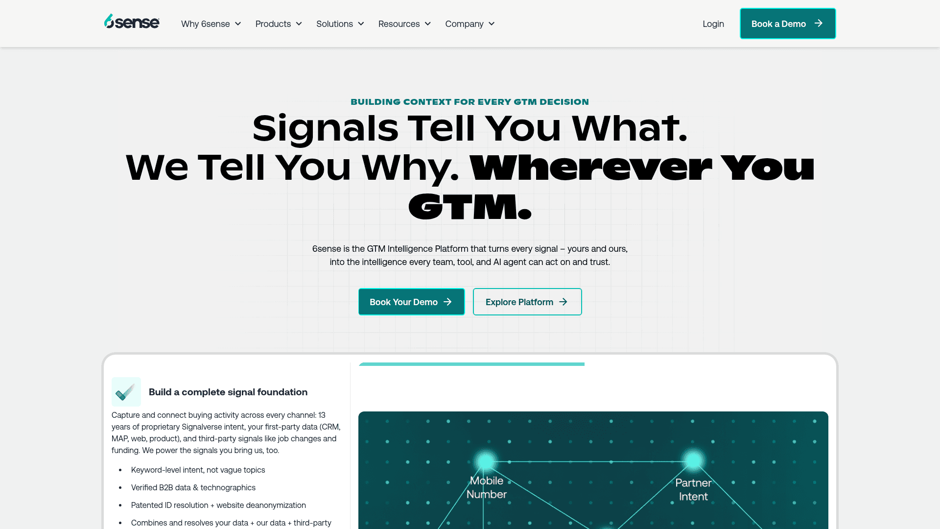 Screenshot of https://6sense.com