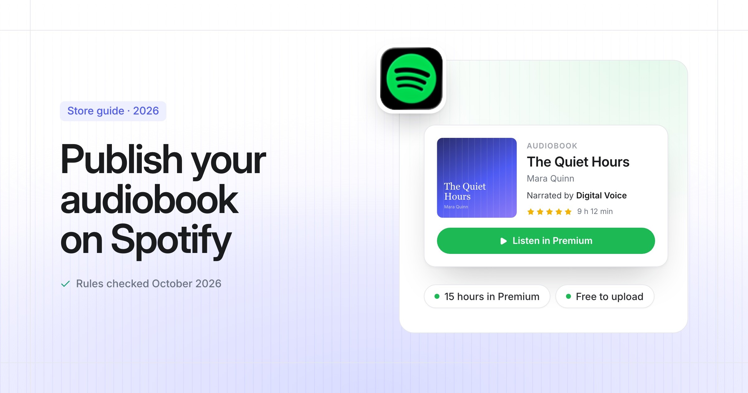 Publish your audiobook on Spotify