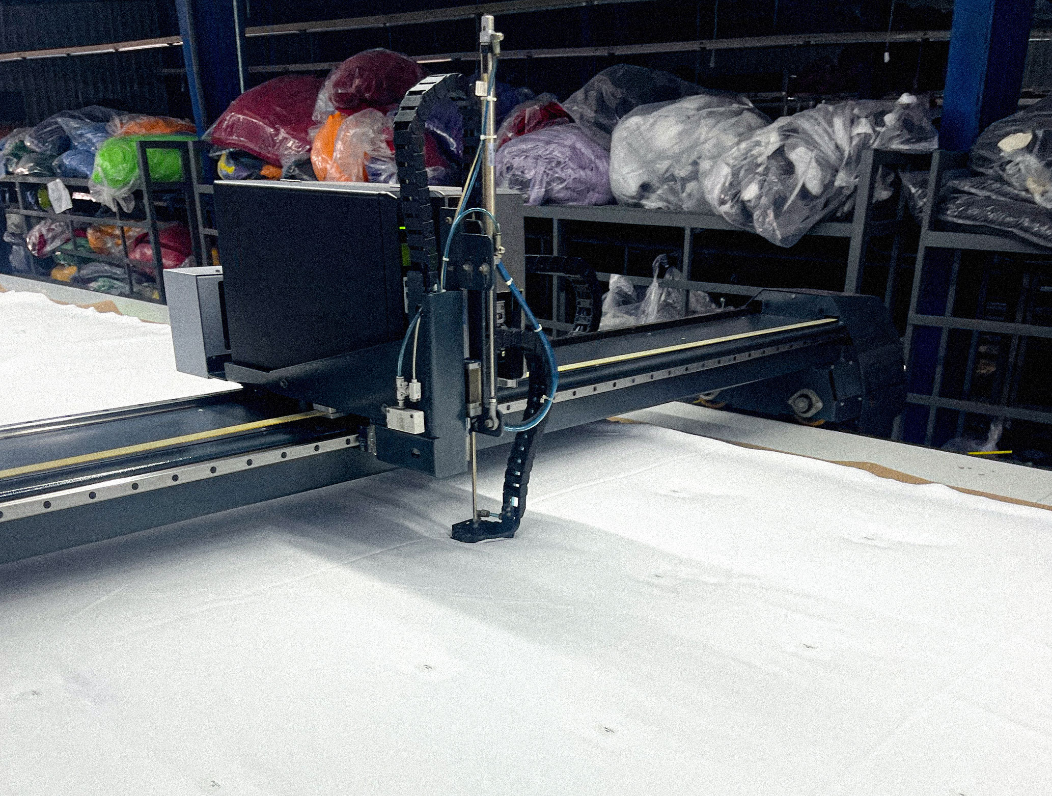 Pakistan-based sweatshirt production team in action