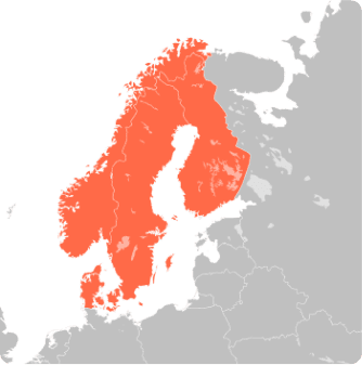 Nordic coverage in Denmark, Norway, Sweden and Finland