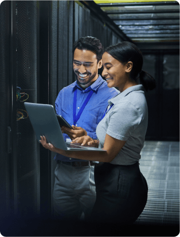 Employee working on their laptop