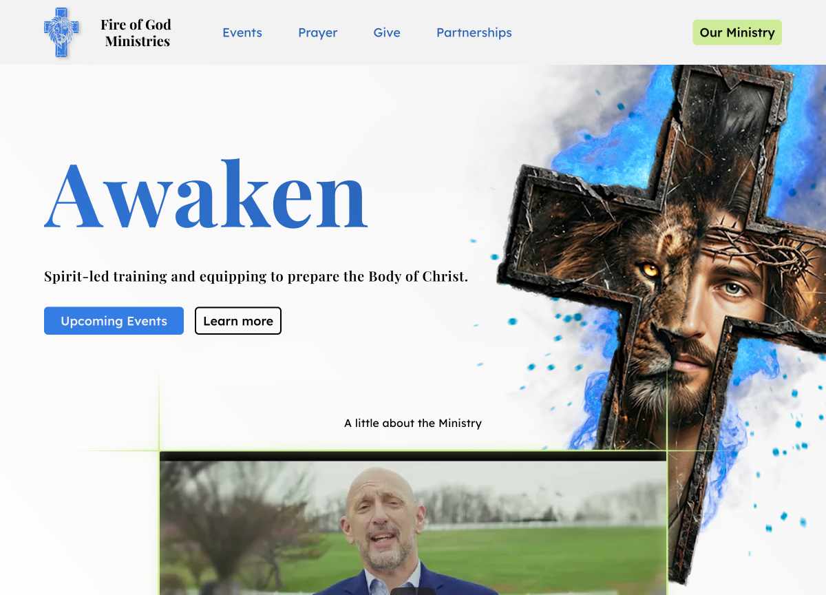 Fire of God ministries Mockup