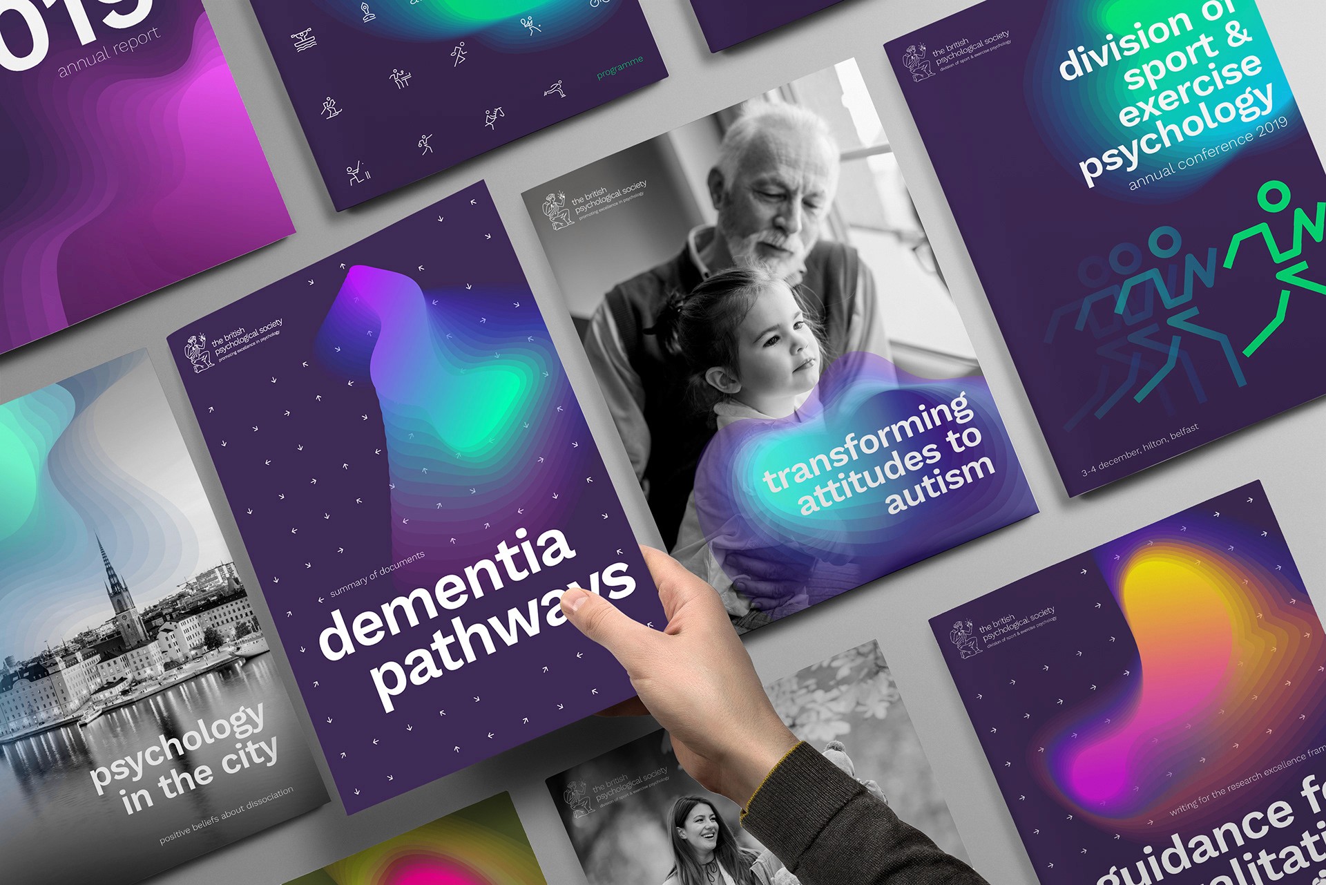 The British Psychological Society Brand Identity brochure covers