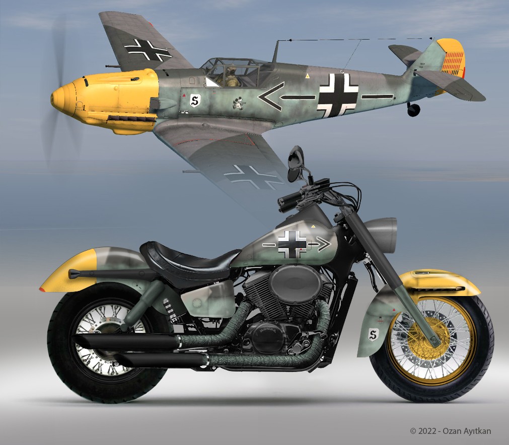 Honda Shadow VT750 Ace to Messerschimitt BF 109 motorcycle