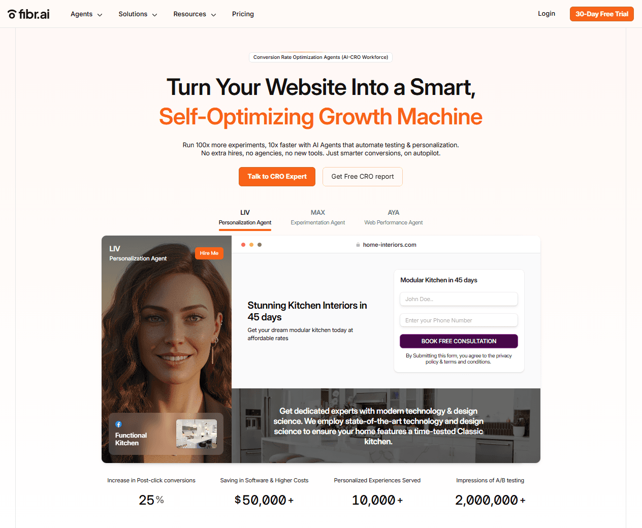 Fibr Dashboard Screen shot