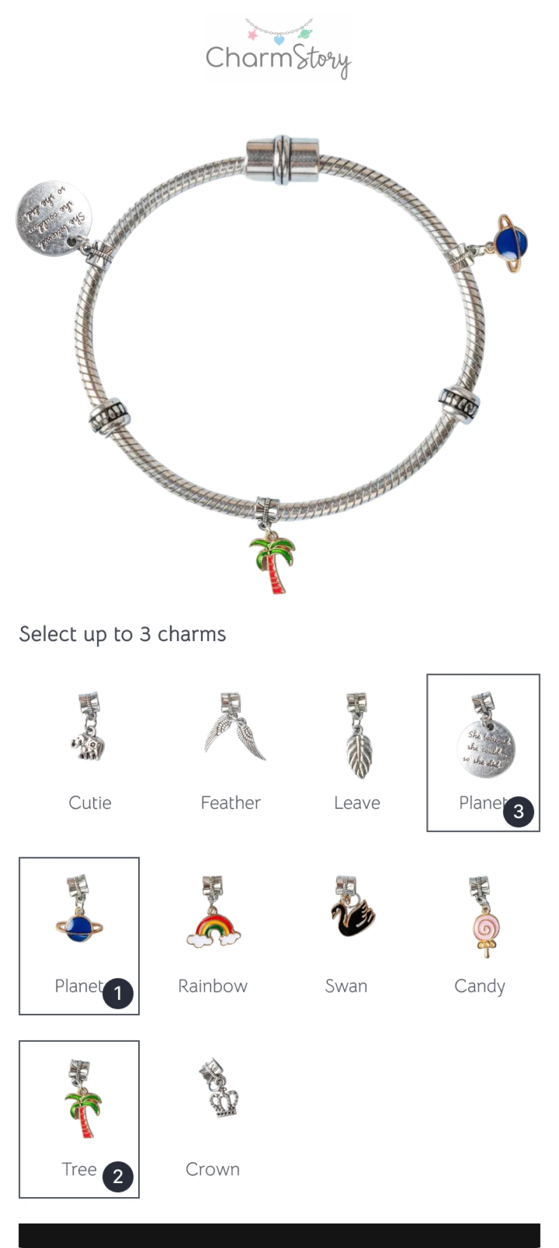 Custom Silver Charm Necklace