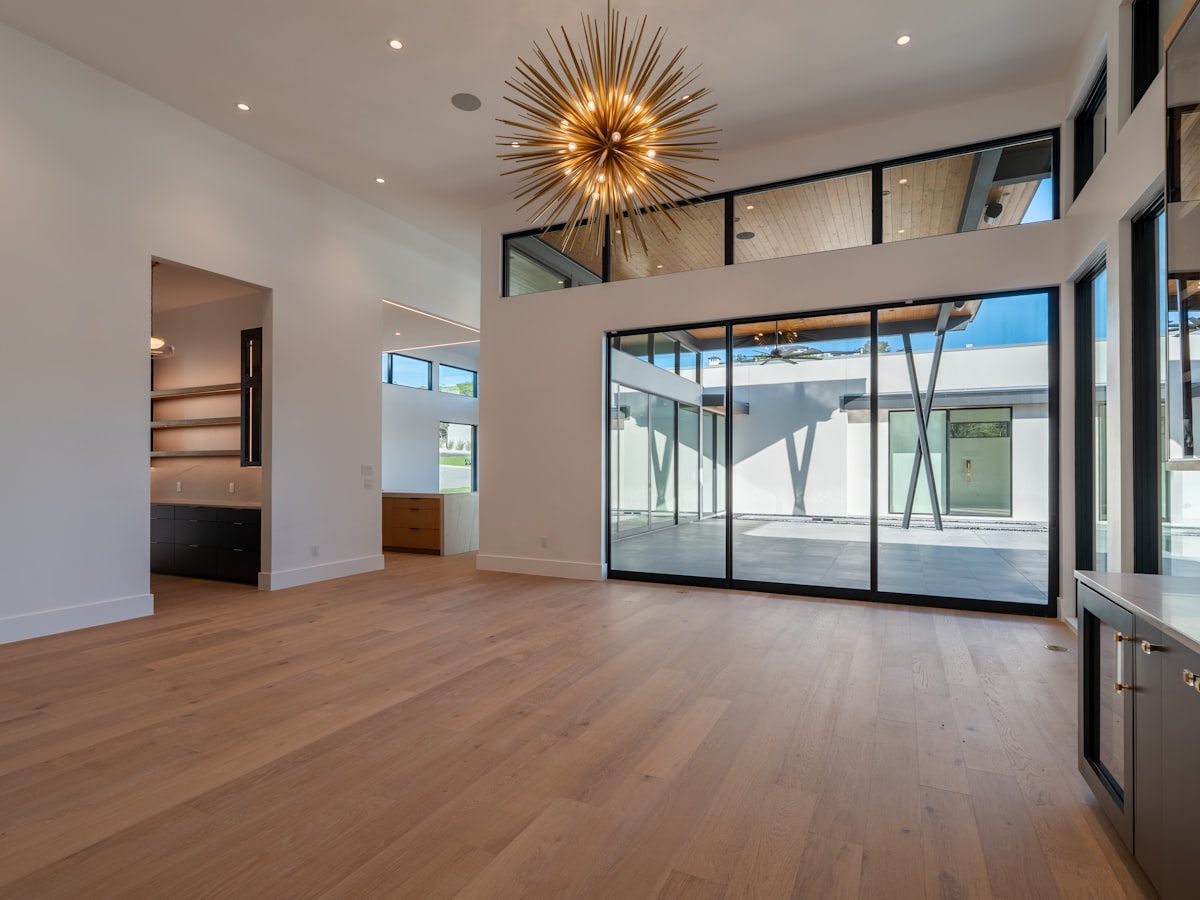 An empty, staged living room ready for a viewing