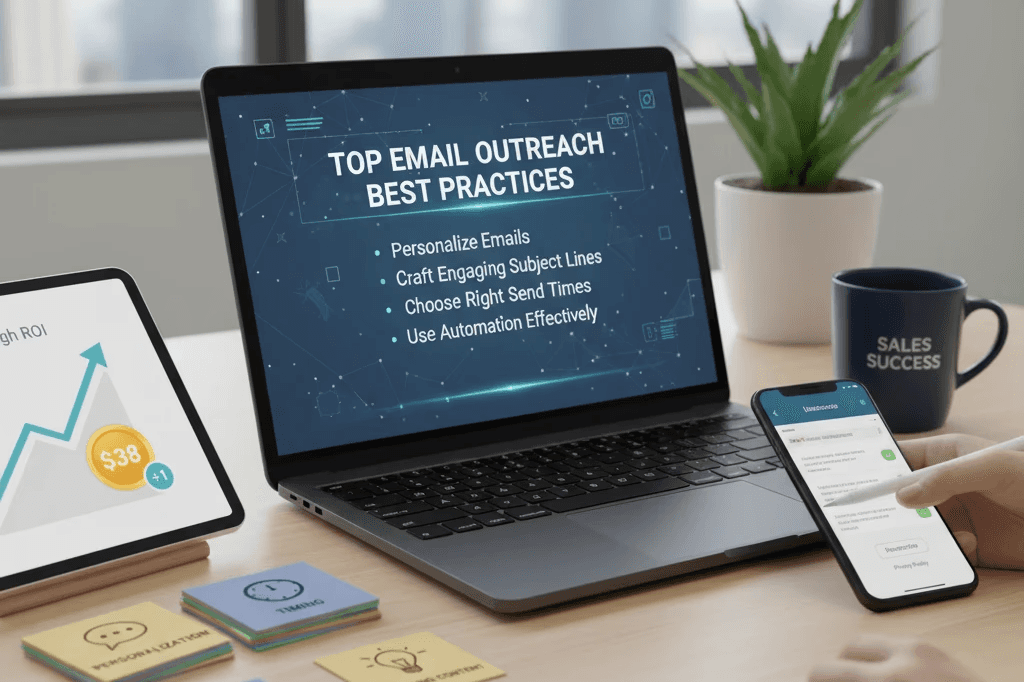 Email outreach best practices guide with personalized sales templates and ROI stats