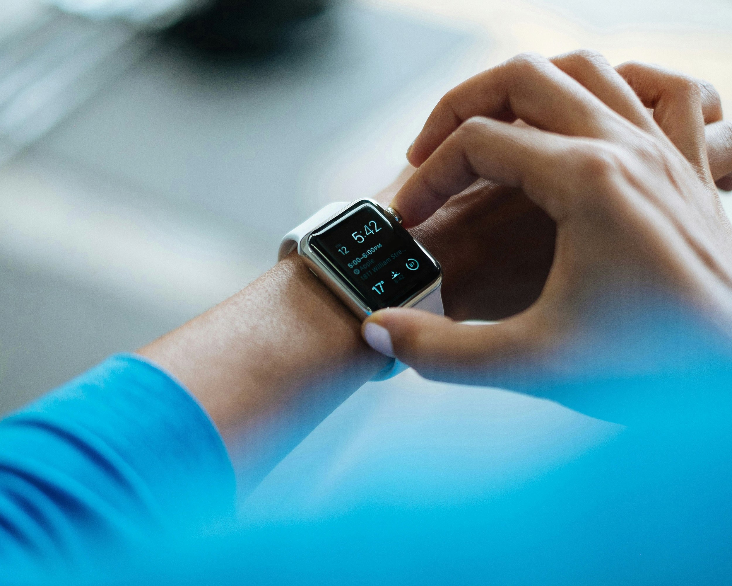 a person using a smart watch