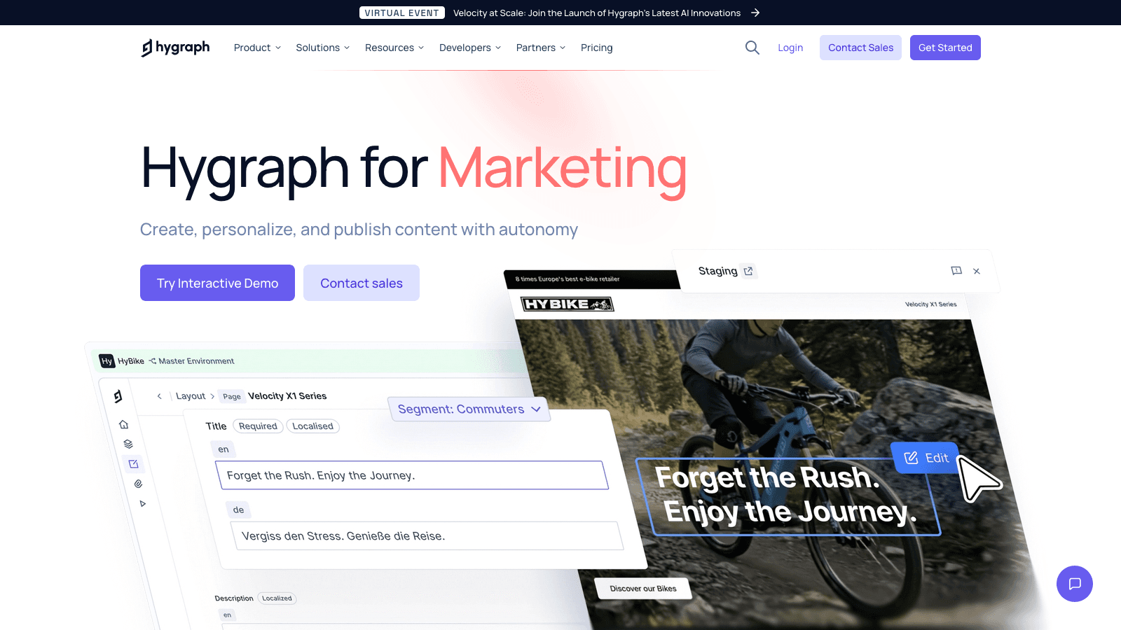 Hygraph for Marketing - Main Website with Demo