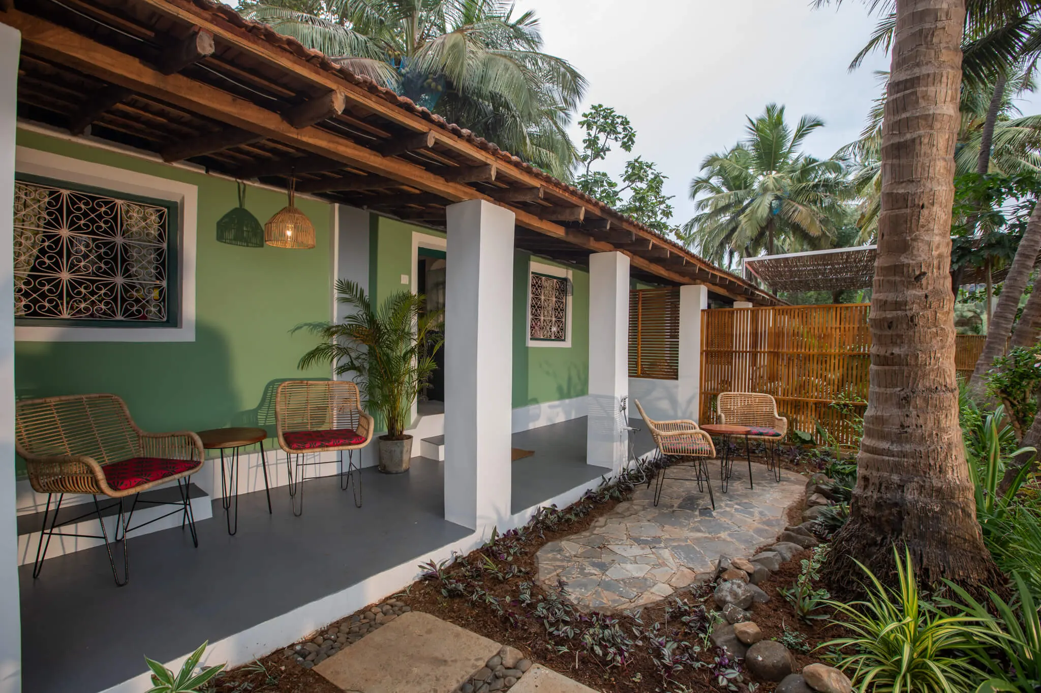 Sea View Family Room at Casa Jaali — long veranda along the garden
