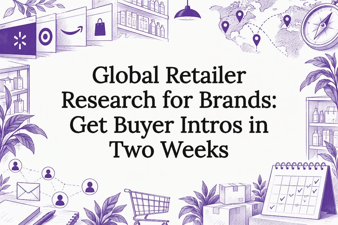 Decorative retailer research title card
