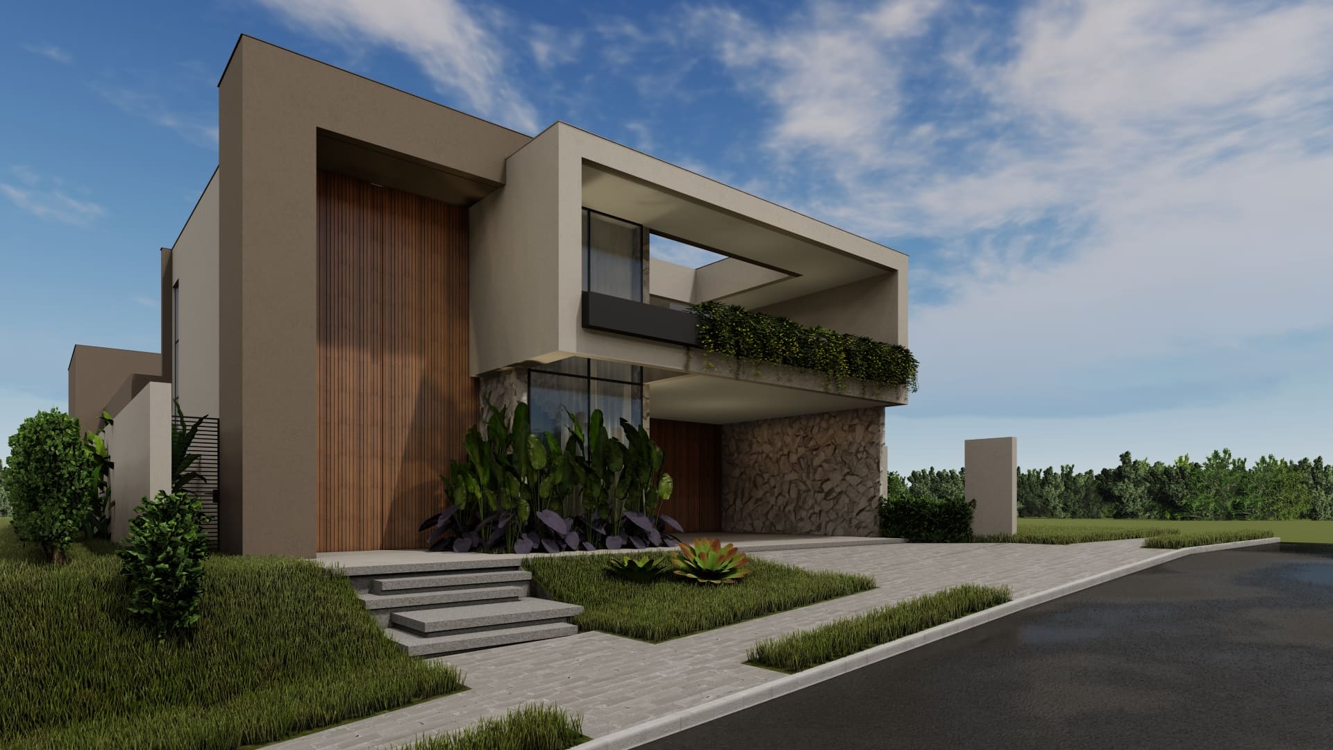 Projeto arquitetônico residencial da Meraki Arquitetura, com design inteligente, estética contemporânea e integração com o entorno.