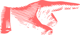 Linocut finger pointing right