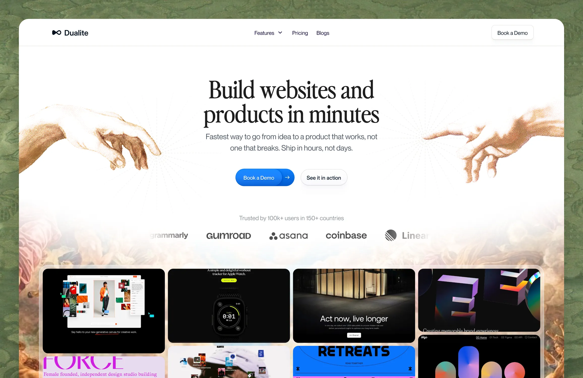 Dualite hero section design by Studio Maydit