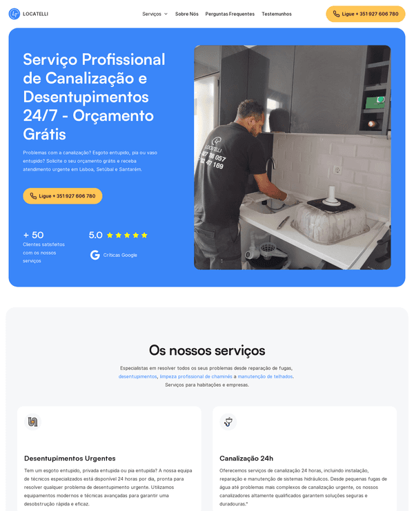 site profissional feito para a empresa locatelli