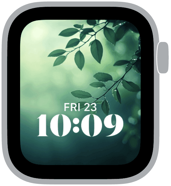 an apple watch face from the morning dew collection