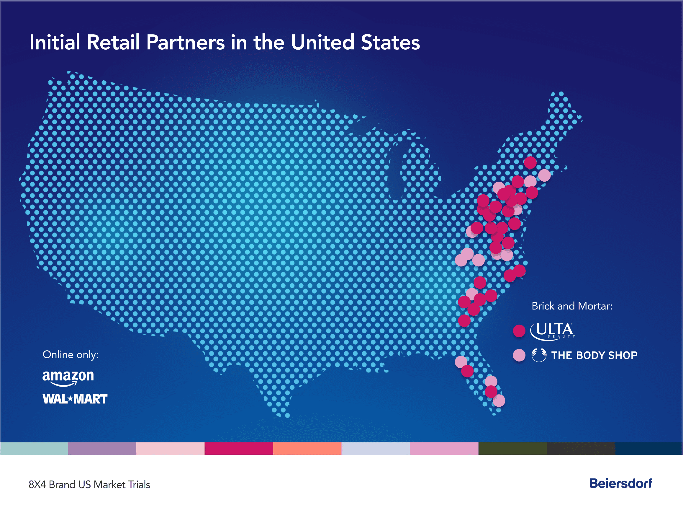 Beiersdorf retail partners map showing physical locations