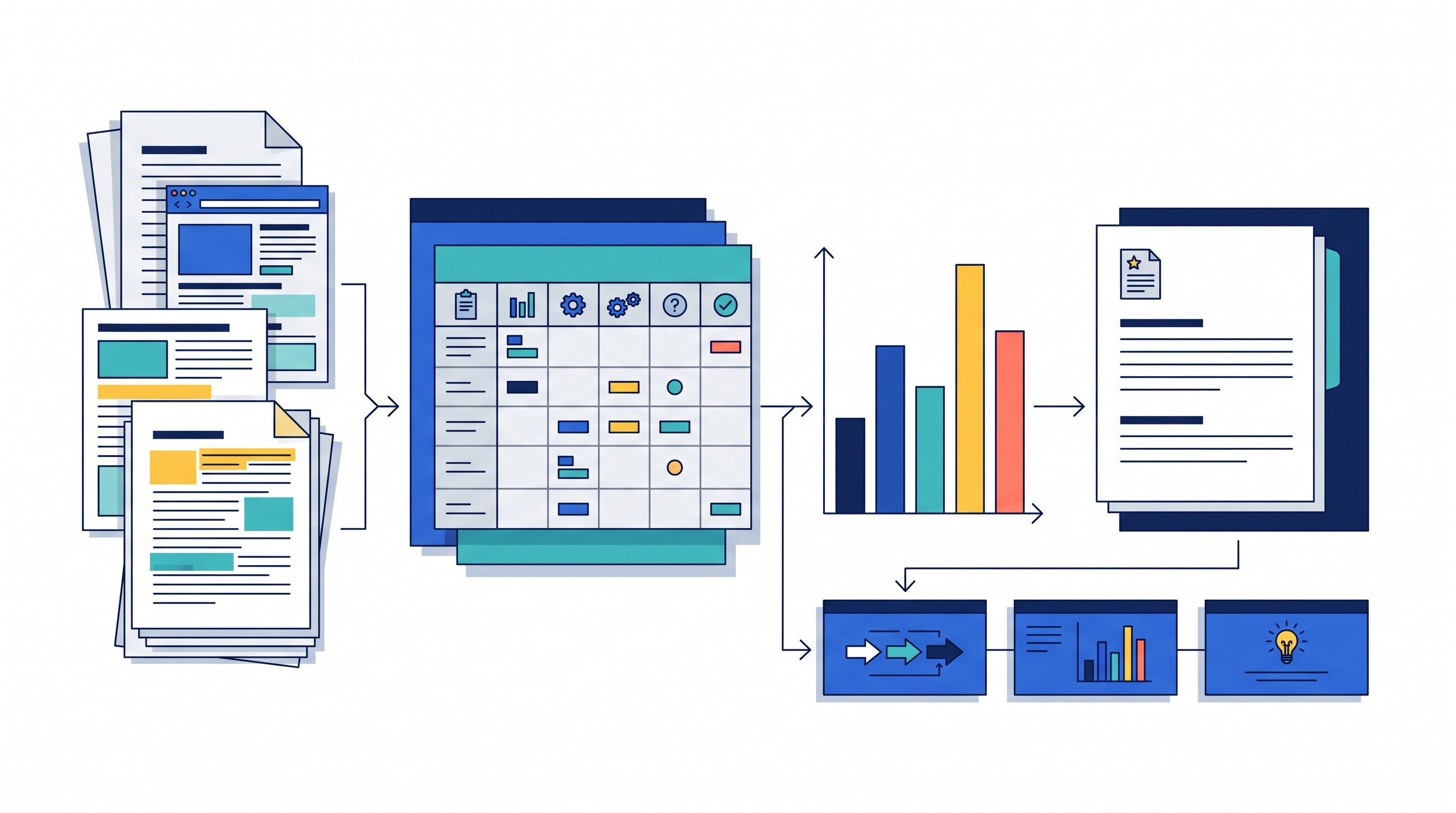 Research sources transformed into a client report