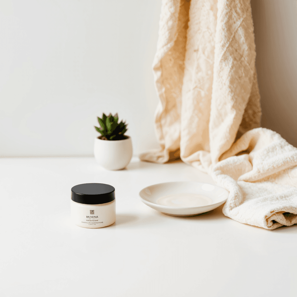 product photography of jar of cream