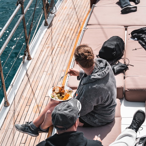 Athens Riviera: 5-Hr Sunset Cruise with Dinner, Drinks & Swim Stop tickets in Piraeus