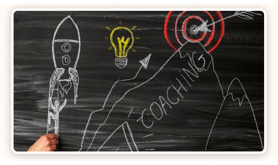 illustrations around the coaching concept