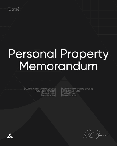Personal Property Memorandum