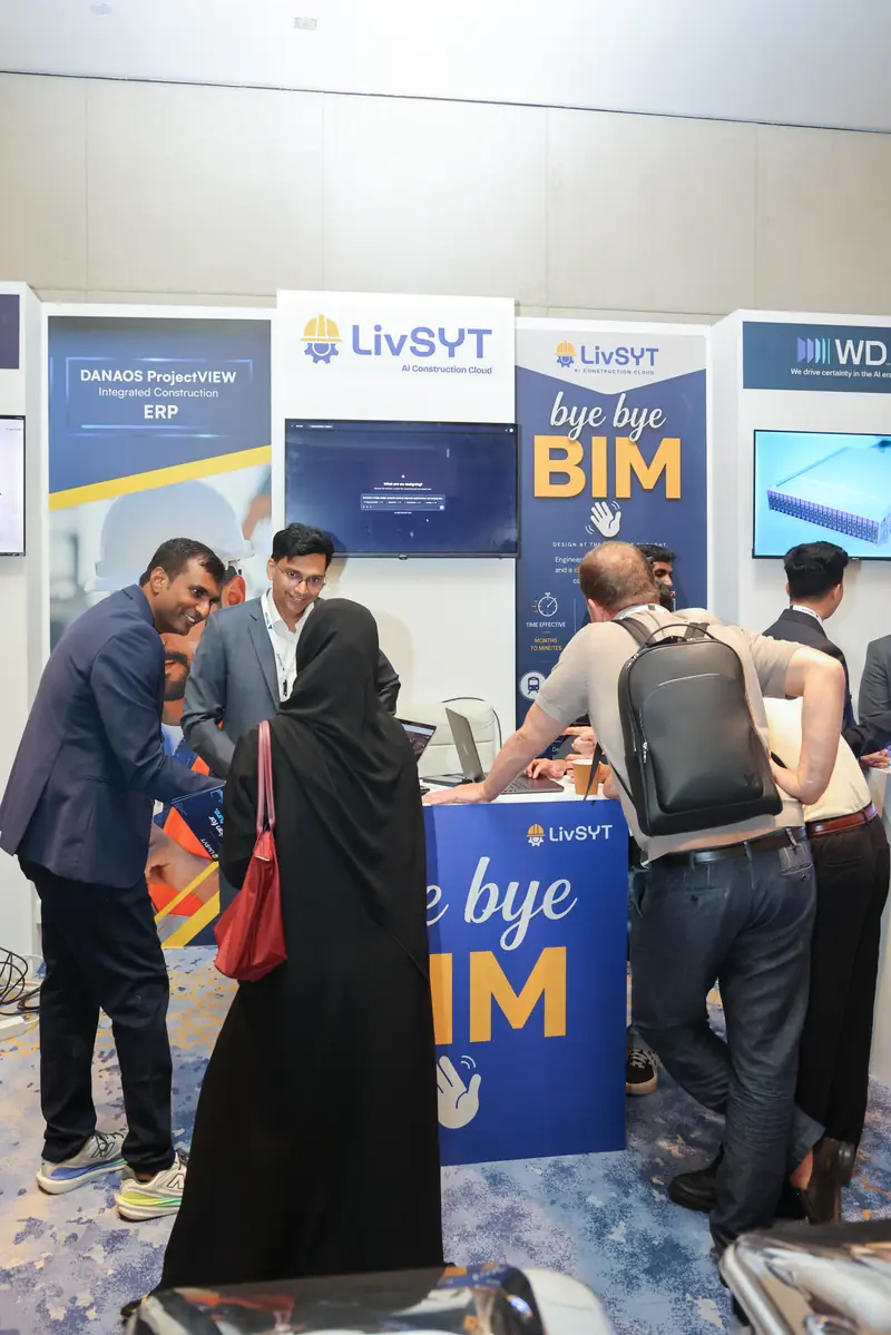 Visitors gather at the LivSYT stand