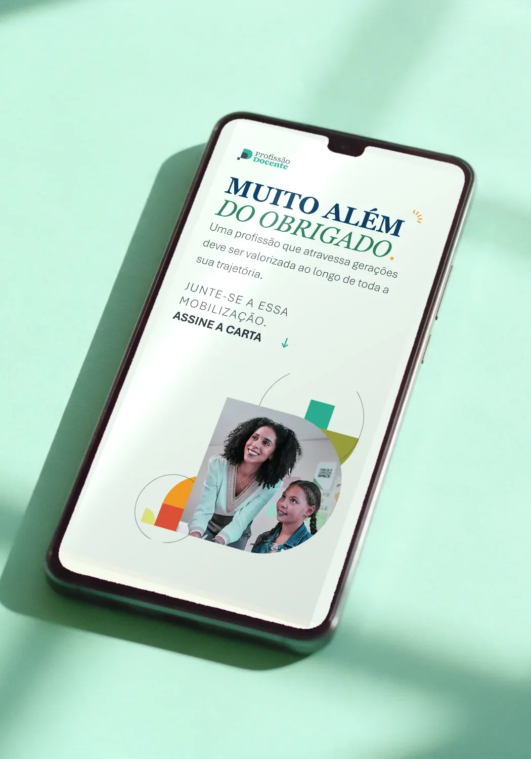 Site da Profissão Docente no celular
