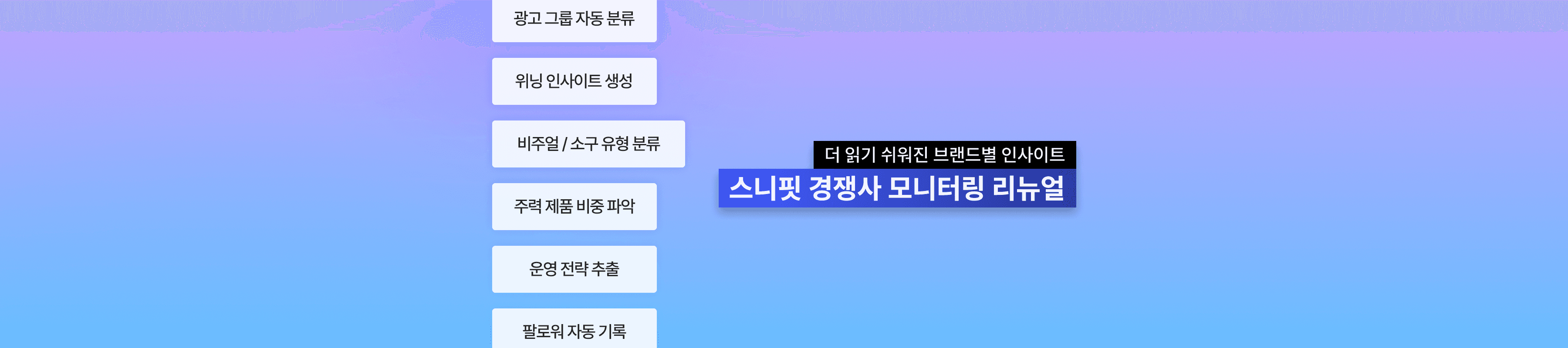 5월 업데이트 : 스니핏 경쟁사 모니터링 분석 리뉴얼 - 브랜드별 인사이트 확장