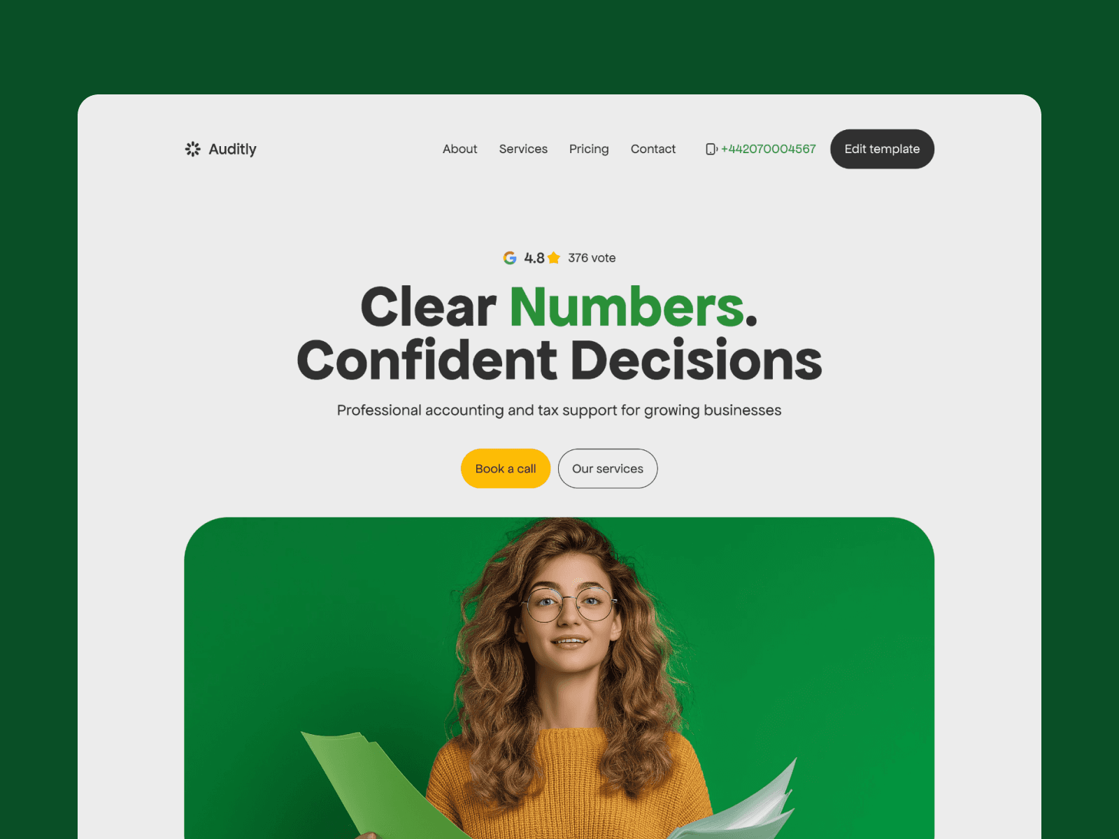 Auditly — Accounting & Tax Framer Template