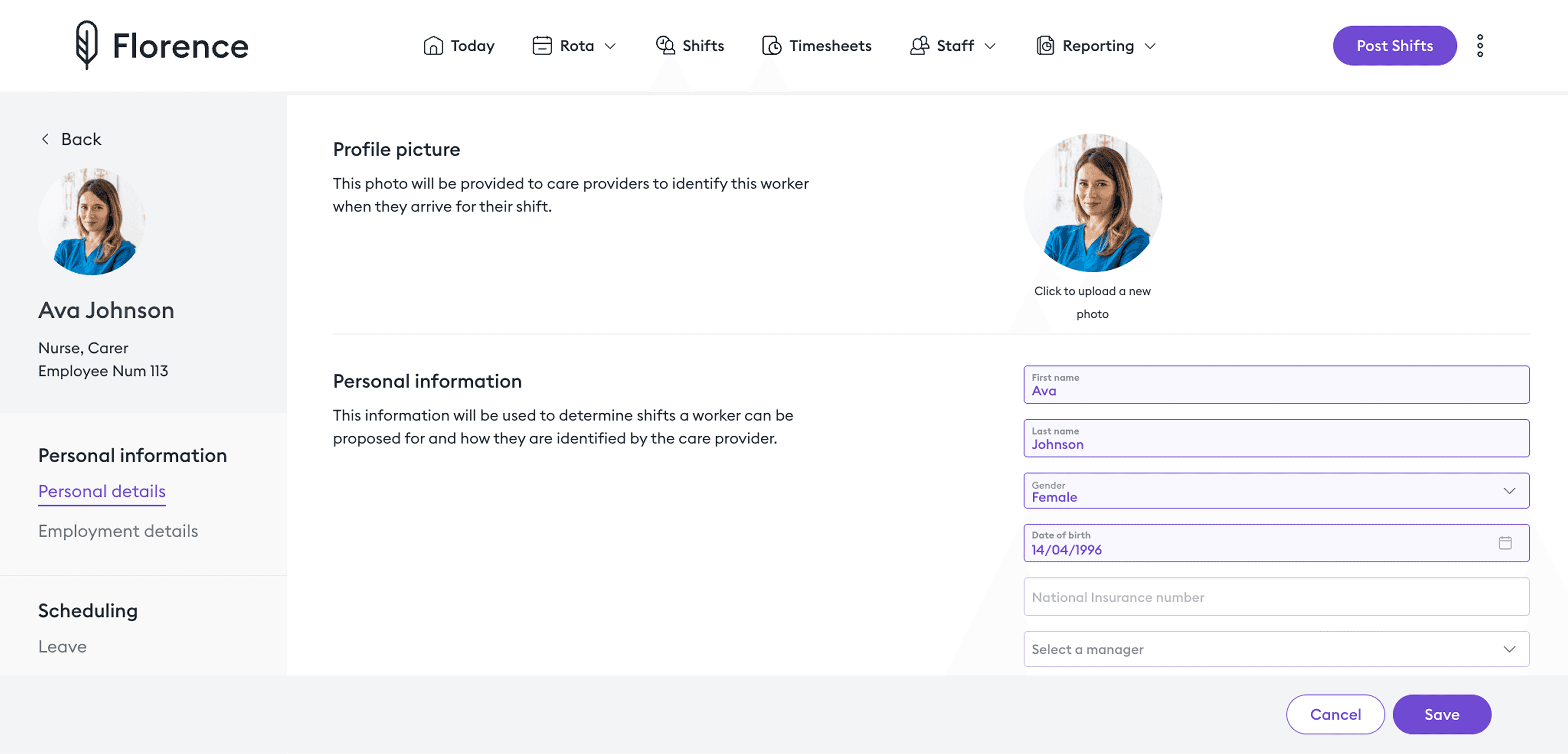 Florence HR profile view