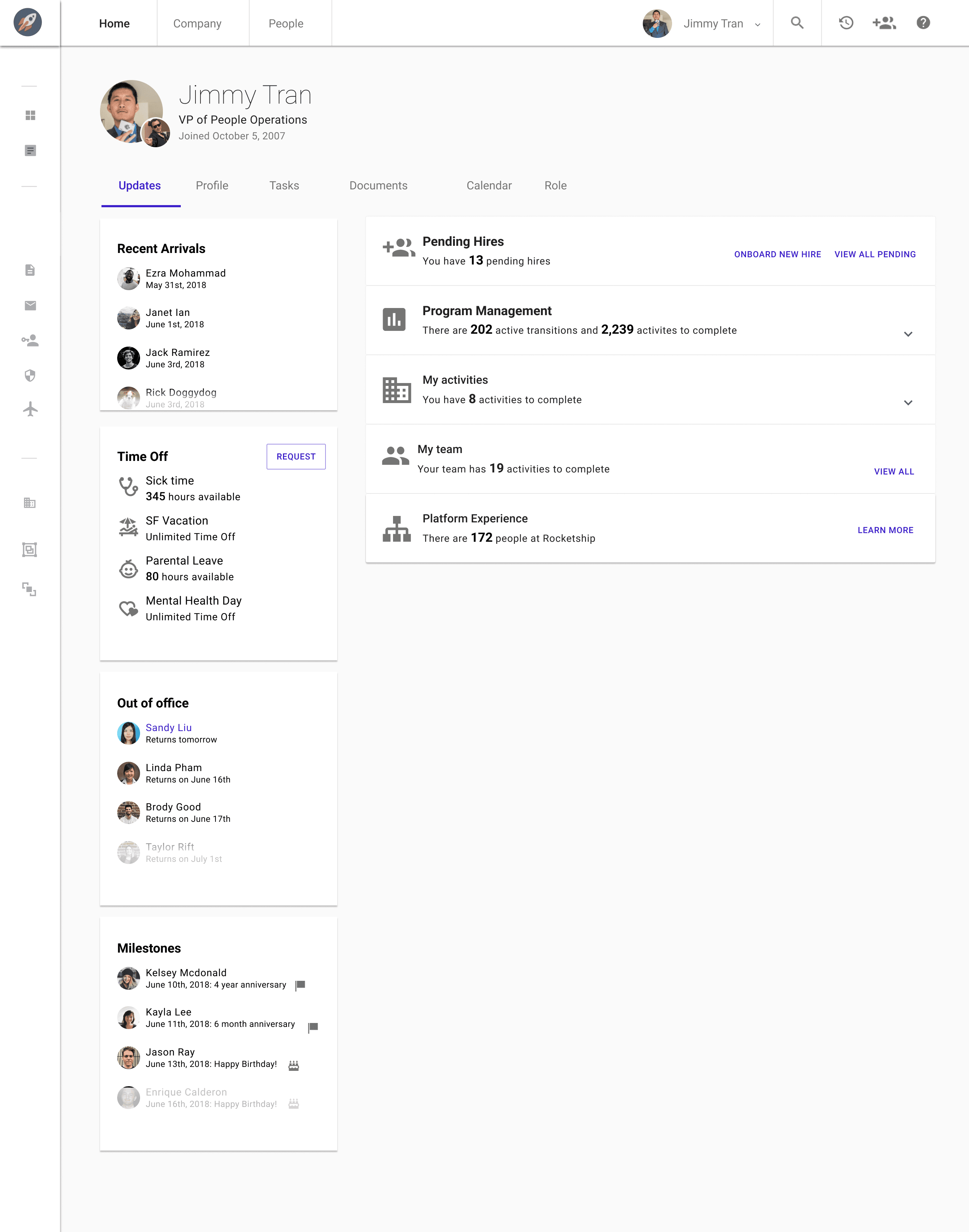 Current Sapling Updates Page iteration