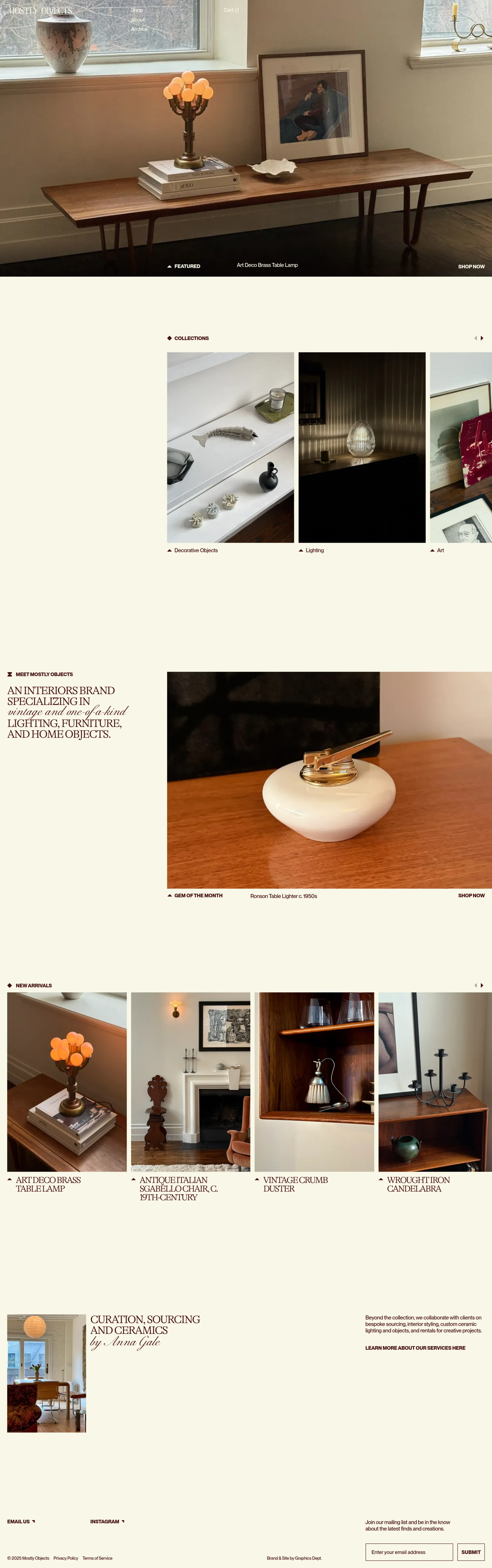 Vintage Furniture & Home Goods – Mostly other page screenshot showcasing Art and Design design
