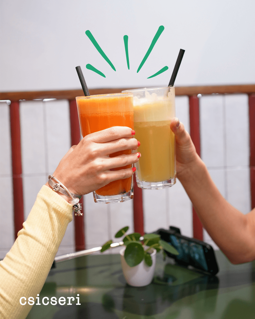a girl looking at falafel