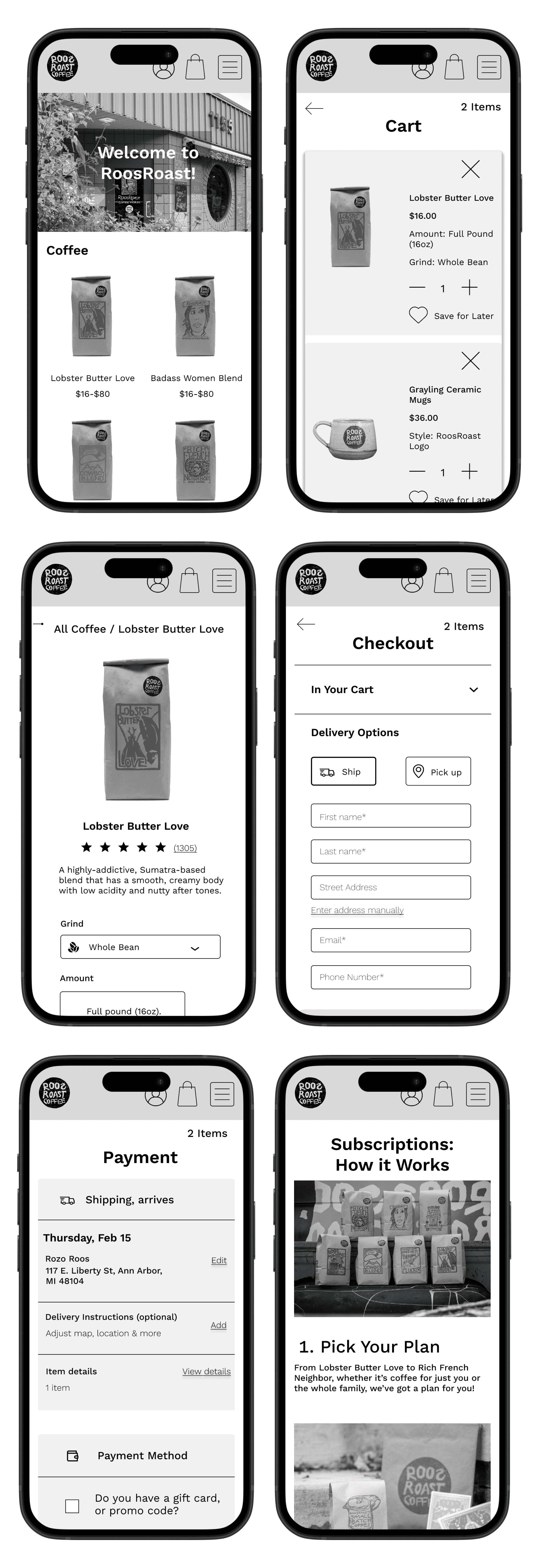 An image of the lo-fi wireframes my partner and I created.