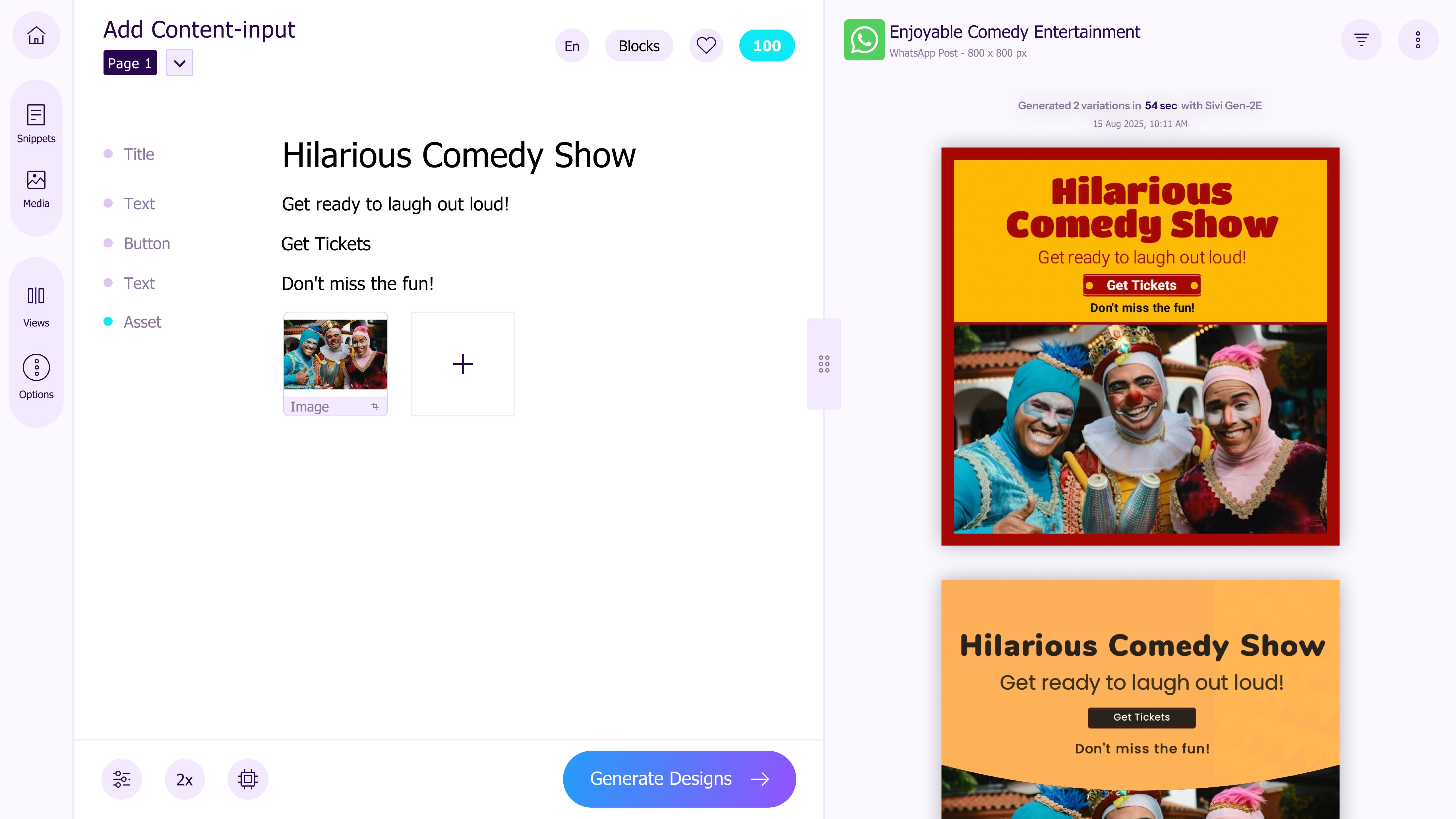 Sivi: Generate event banner design with your own content