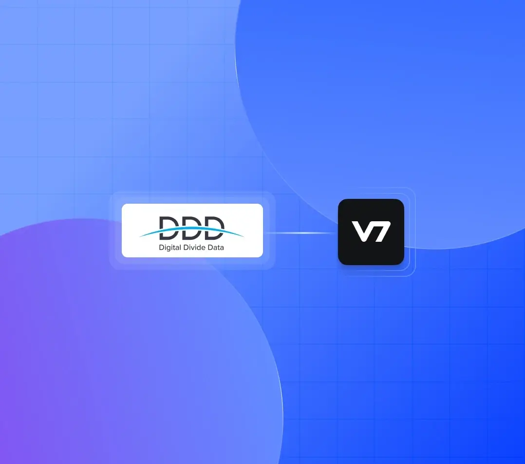 DDD Digital Divide Data and V7 logos