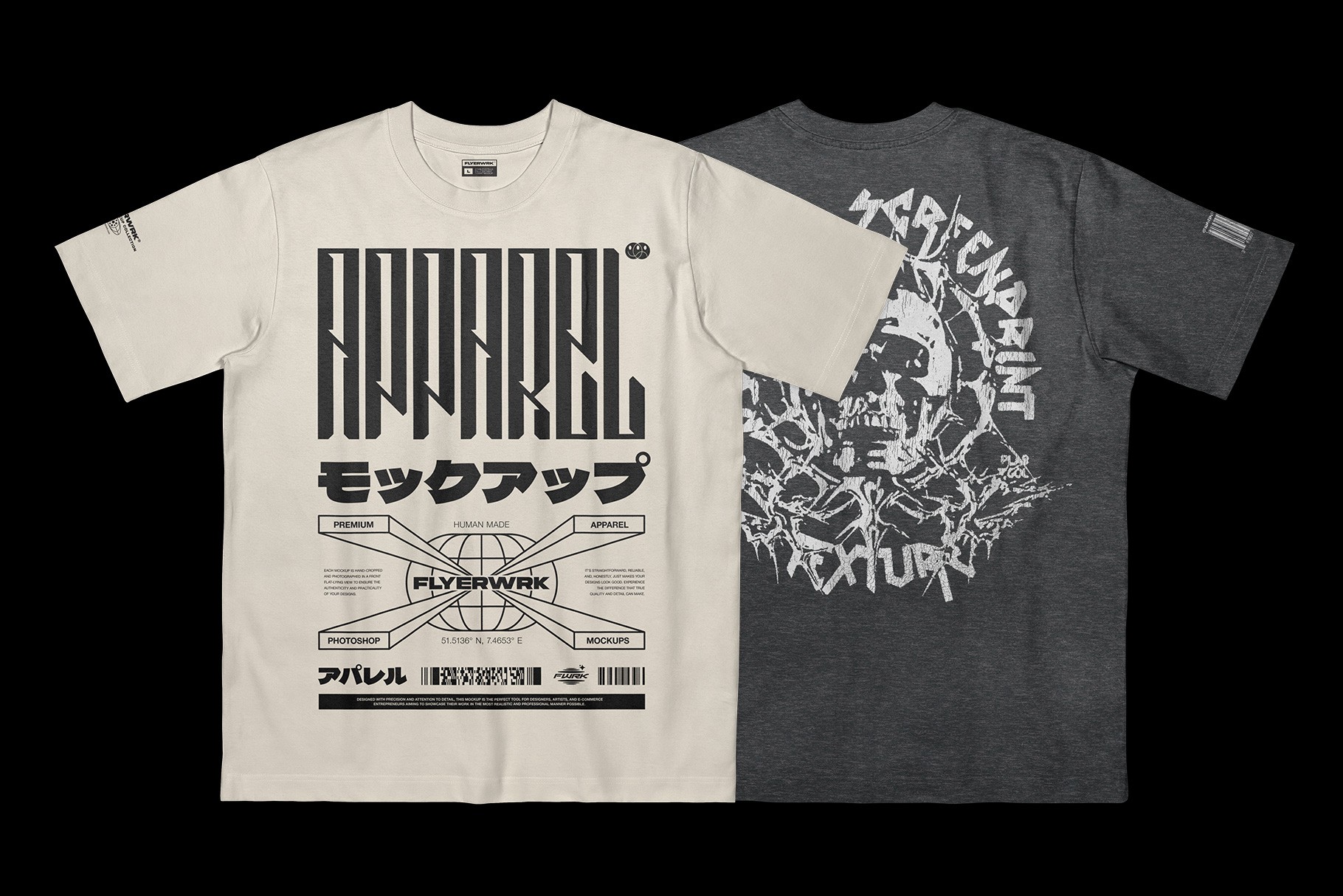 Stanley Stella Freestyler T-Shirt Flat lay mockup showing alternative design preview