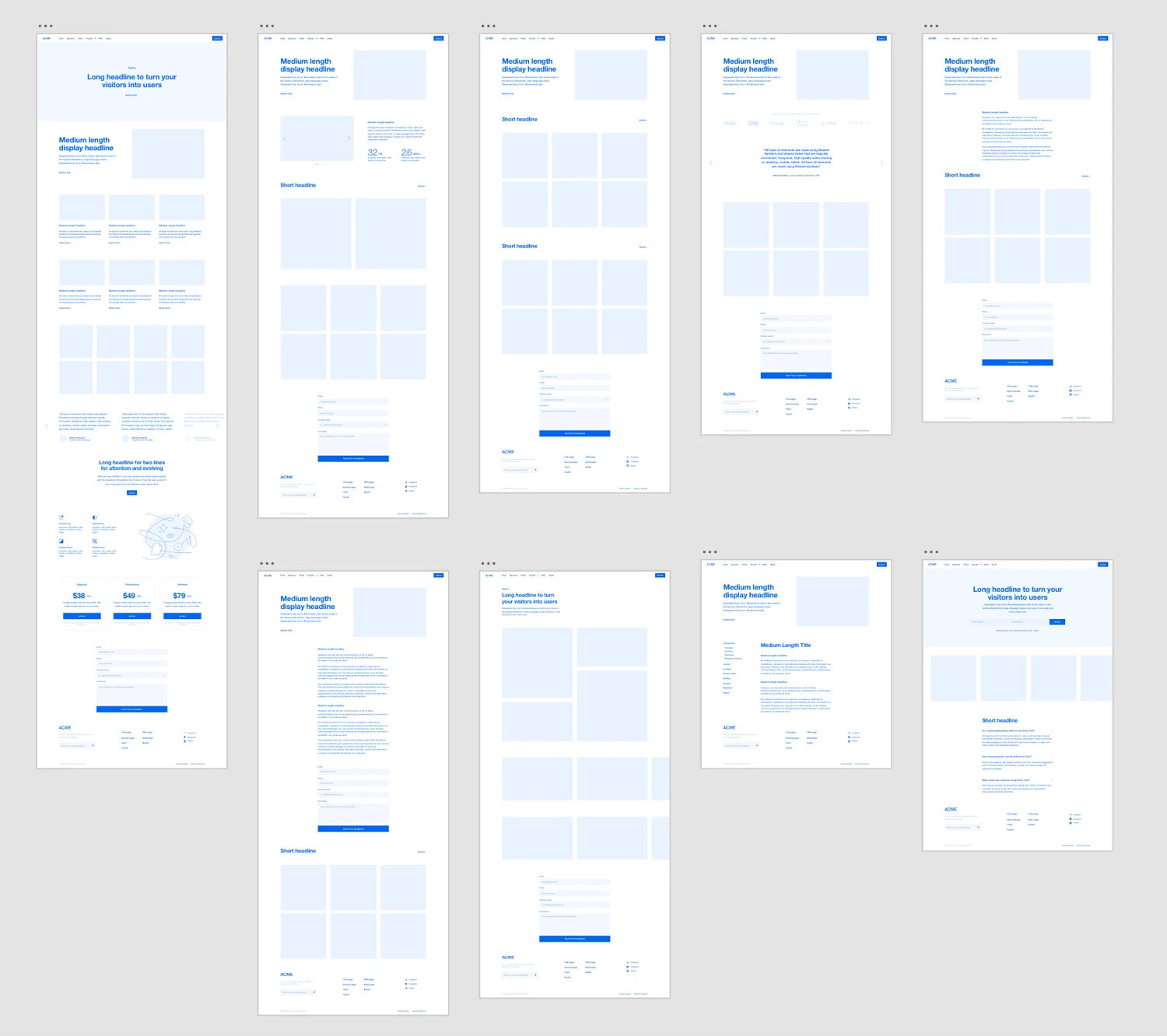 PM wireframes