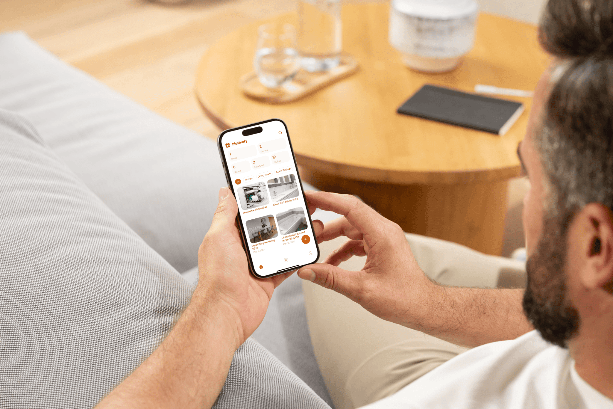 Viewing Plastnofy mobile app on iPhone
