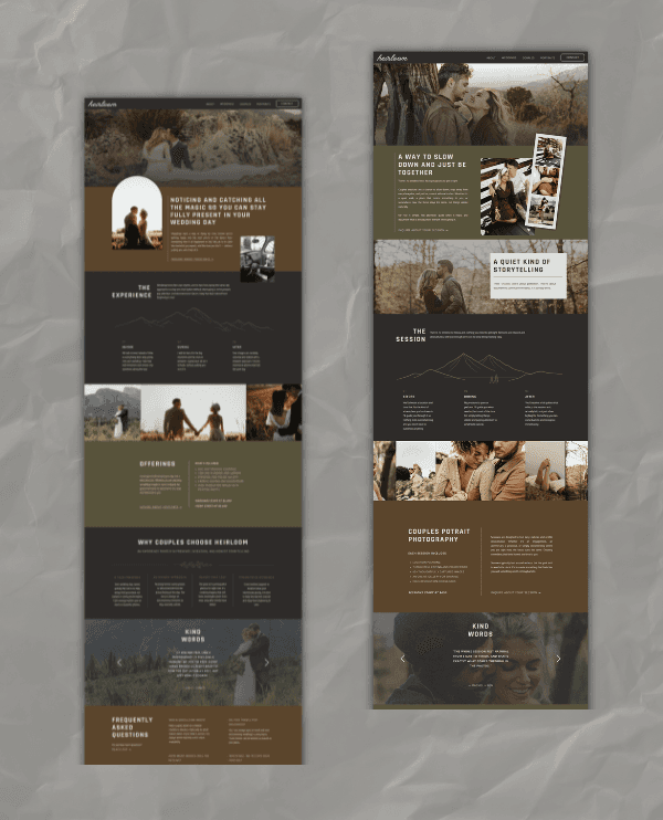Thumbnail views of the project pages
