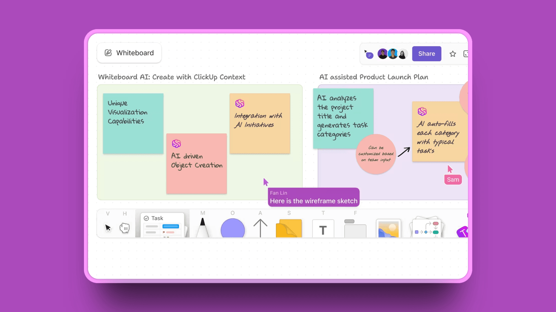 ClickUp Whiteboards